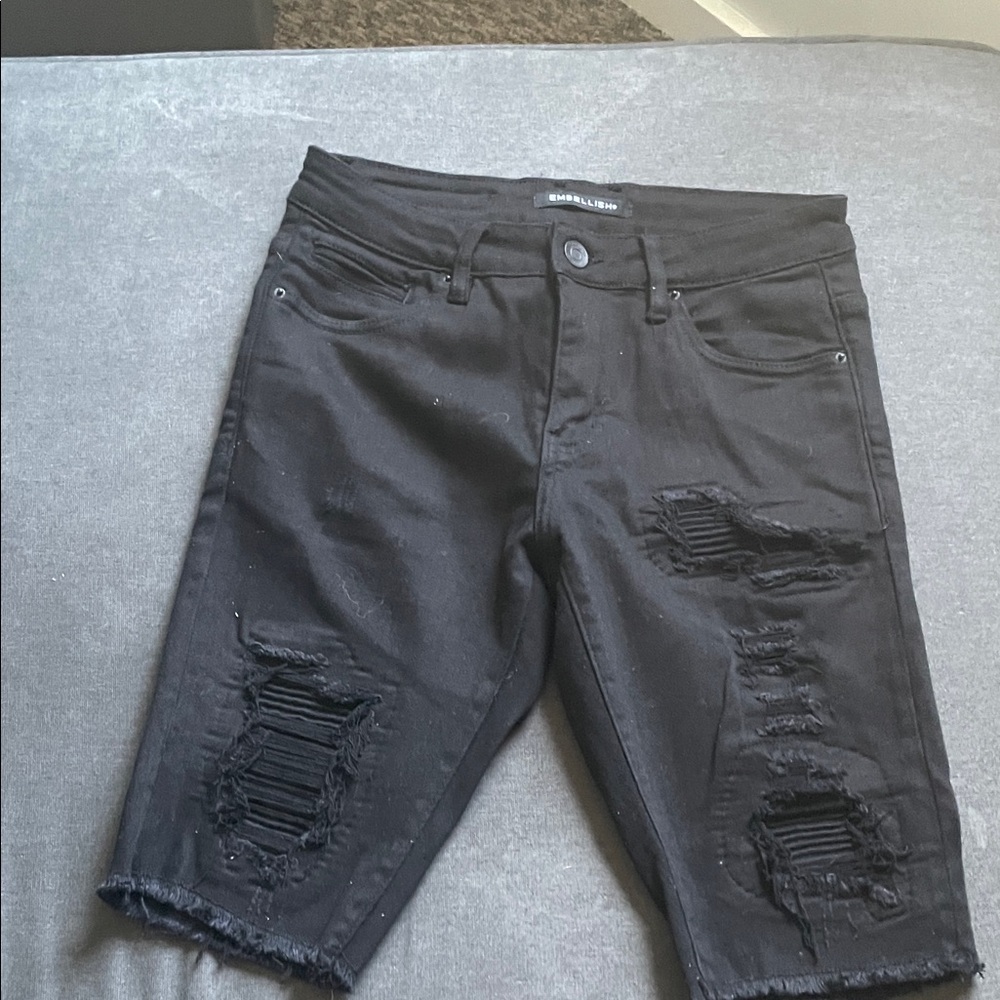 Black Distressed Skinny Jeans